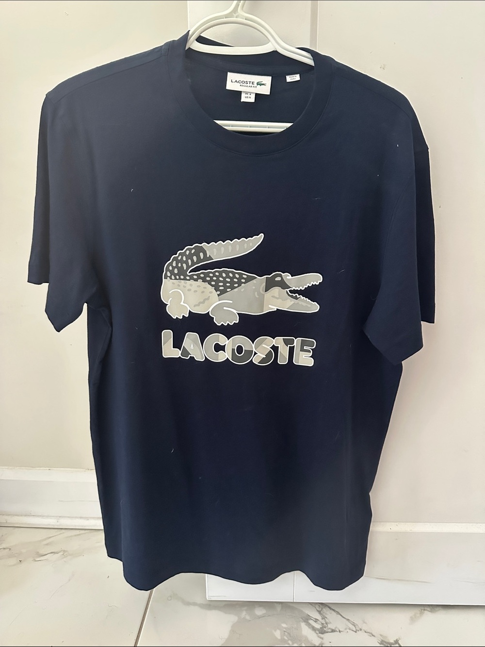 Lacoste Navy Graphic Croc Logo Tee - Like New - Worn Twice -Size M